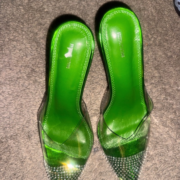 PrettyLittleThing Emerald Rhinestone Heels - Picture 2 of 7